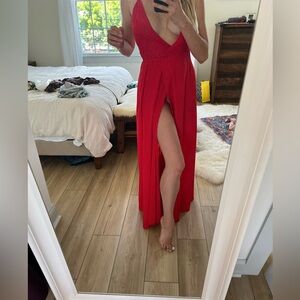 Red polka dot wrap dress Size S